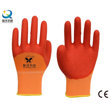 Guantes de trabajo revestidos de látex 3/4 de poliéster 13G